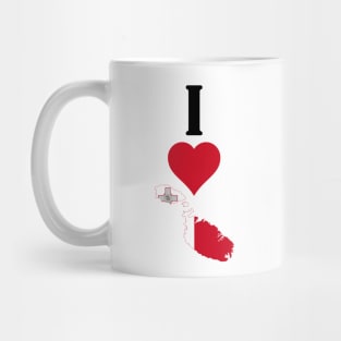 I Heart Malta Vertical I Love Maltese National Flag Map Mug